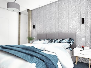 Sypialnia - Mała biała sypialnia, styl nowoczesny - zdjęcie od Biuro projektowe "Patio" Ewa Szymczak