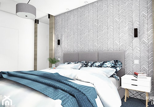 Sypialnia - Mała biała sypialnia, styl nowoczesny - zdjęcie od Biuro projektowe "Patio" Ewa Szymczak