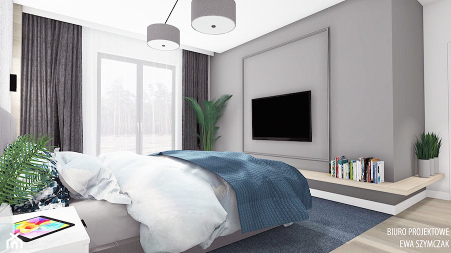 Sypialnia - Średnia szara sypialnia, styl nowoczesny - zdjęcie od Biuro projektowe "Patio" Ewa Szymczak
