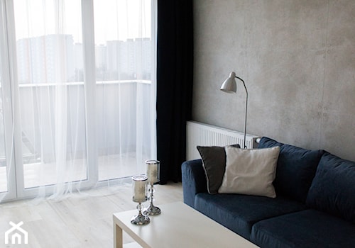 Mieszkanie na wynajem - Mały szary salon, styl nowoczesny - zdjęcie od Biuro projektowe "Patio" Ewa Szymczak