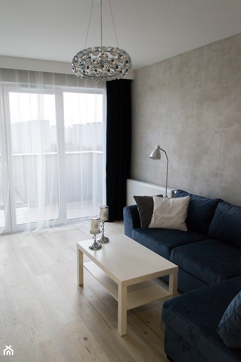 Mieszkanie na wynajem - Mały szary salon, styl nowoczesny - zdjęcie od Biuro projektowe "Patio" Ewa Szymczak