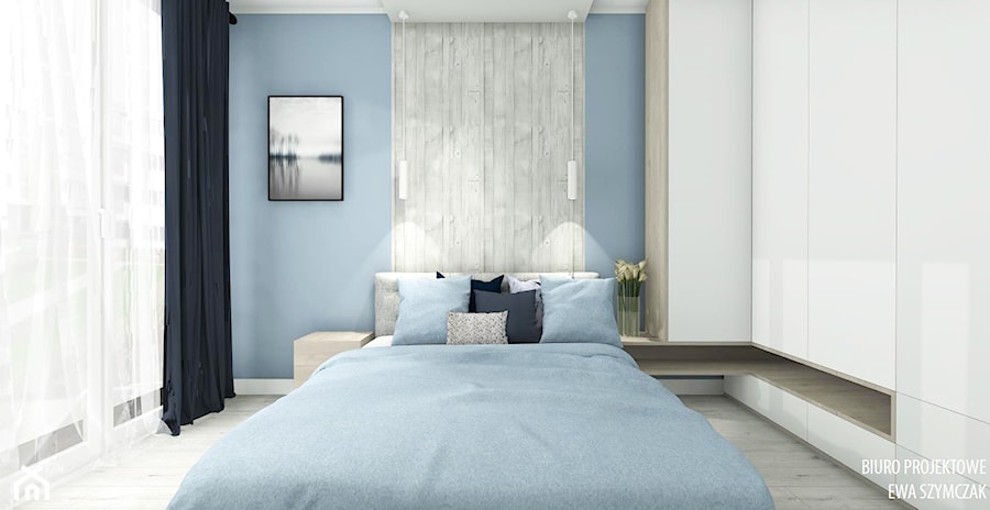 Niebieska sypialnia - Sypialnia, styl nowoczesny - zdjęcie od Biuro projektowe "Patio" Ewa Szymczak