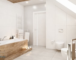 łazienka #3 // Pietrzykowice - Średnia na poddaszu z punktowym oświetleniem łazienka z oknem, styl ... - zdjęcie od KMwnętrza - Homebook
