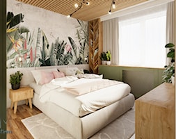 mieszkanie #4 // Wrocław - Średnia szara zielona sypialnia, styl industrialny - zdjęcie od KMwnętrza - Homebook