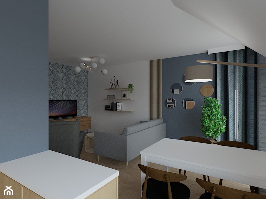 Widok z kuchni na salon - zdjęcie od Anna Ksienzyk - Architekt Wnętrz