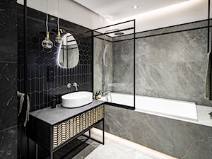 Formea Studio - Średnia bez okna z marmurową podłogą z punktowym oświetleniem łazienka, styl nowoczesny - zdjęcie od ARCYDOM