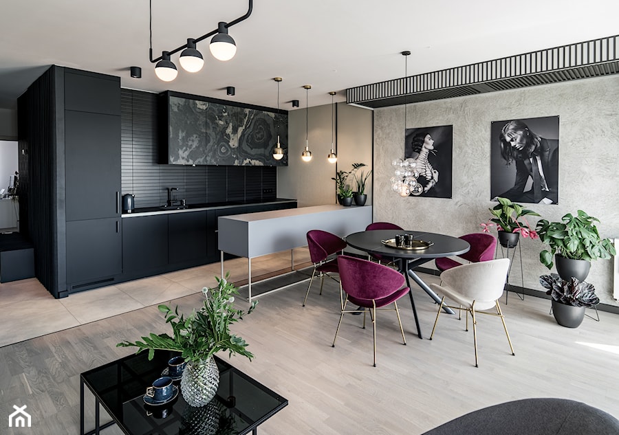 Formea Studio - Średnia szara jadalnia w salonie, styl nowoczesny - zdjęcie od ARCYDOM