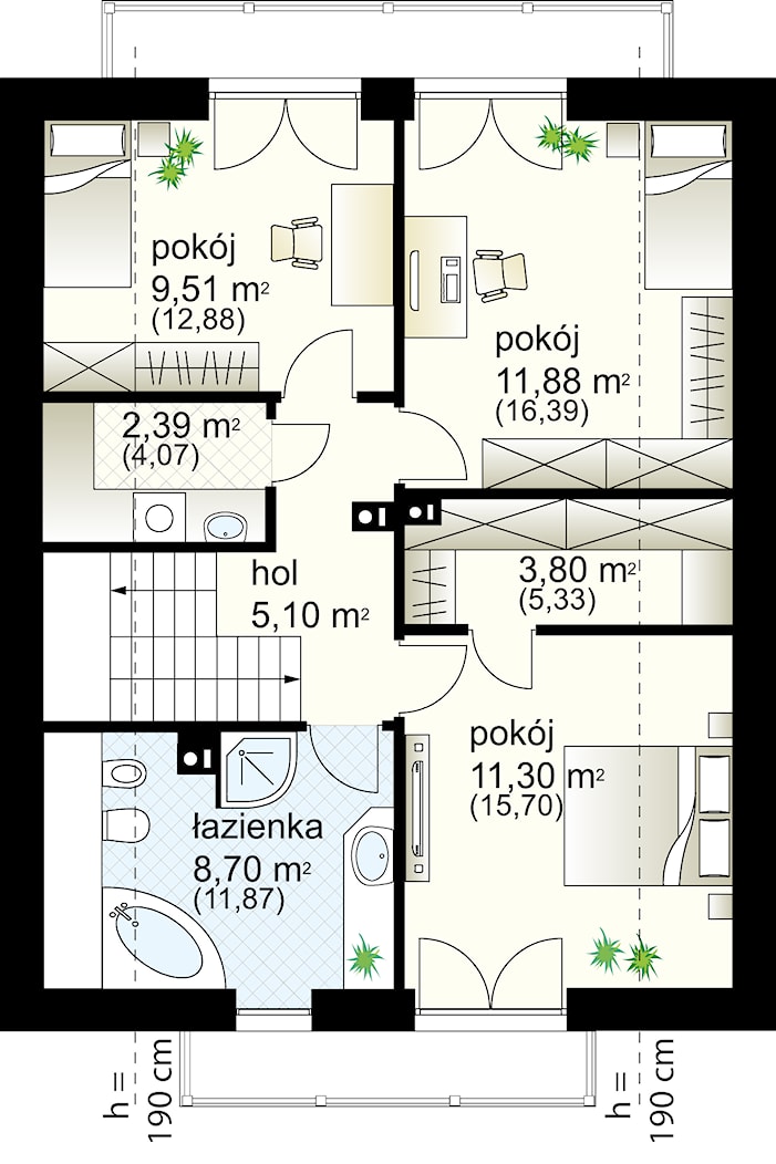 Akord IV - rzut poddasza - zdjęcie od Domowe Klimaty - Homebook