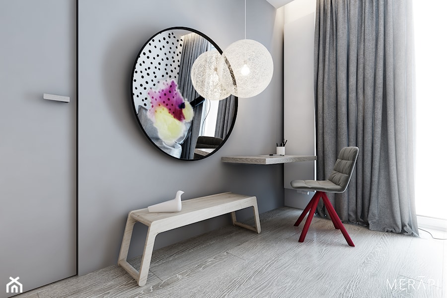 Projekt mieszkania / Warszawa Wilanów - Średni biały czarny pokój dziecka dla nastolatka dla chłopca dla dziewczynki, styl minimalistyczny - zdjęcie od Merapi Architects