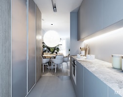 Projekt mieszkania / Warszawa Wilanów - Średnia otwarta szara z zabudowaną lodówką kuchnia dwurzędow ... - zdjęcie od Merapi Architects - Homebook