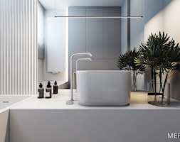 Projekt mieszkania / Warszawa Wilanów - Mała bez okna z lustrem łazienka, styl minimalistyczny - zdjęcie od Merapi Architects - Homebook