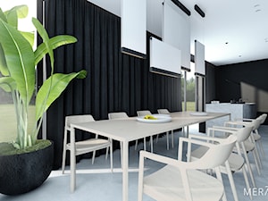 Projekt mieszkania / Gdańsk - Duża czarna jadalnia w kuchni, styl minimalistyczny - zdjęcie od Merapi Architects