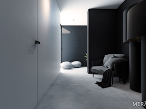 Projekt mieszkania / Gdańsk - Średni biały czarny hol / przedpokój, styl minimalistyczny - zdjęcie od Merapi Architects