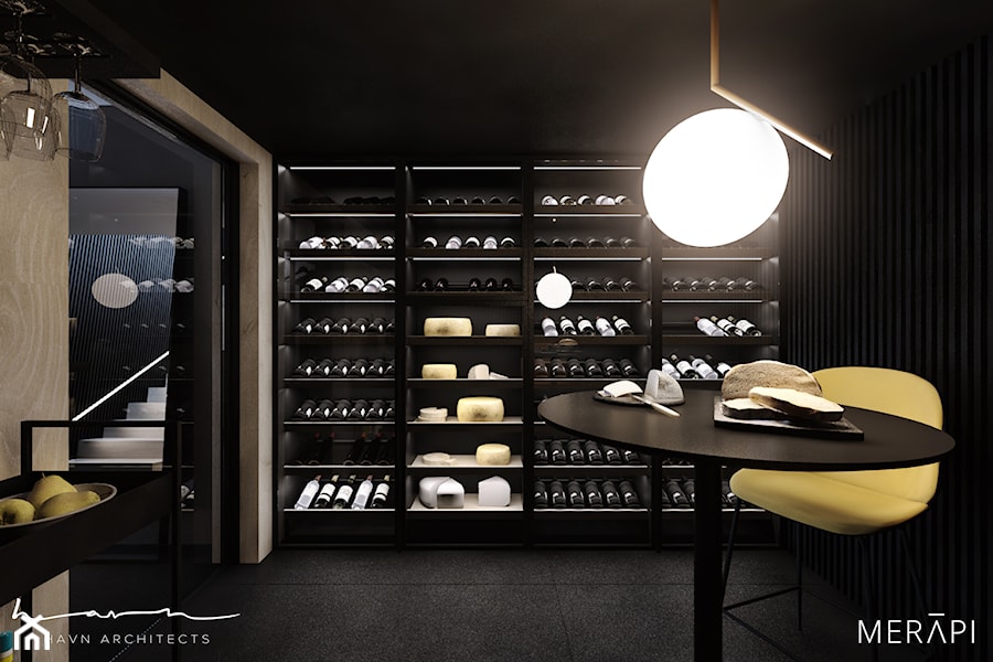Projekt domu / Sztokholm - Średnia czarna jadalnia jako osobne pomieszczenie, styl minimalistyczny - zdjęcie od Merapi Architects