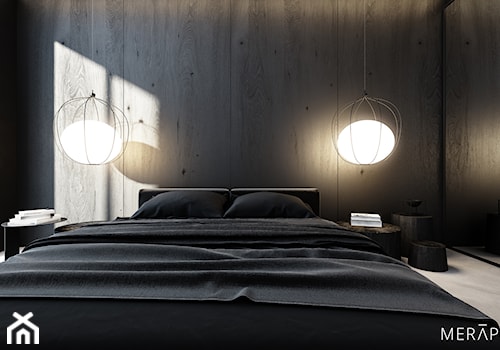 Projekt mieszkania / Gdańsk - Średnia sypialnia z balkonem / tarasem, styl minimalistyczny - zdjęcie od Merapi Architects