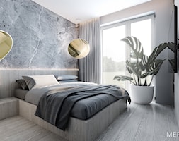 Projekt mieszkania / Warszawa Wilanów - Mała biała szara sypialnia, styl minimalistyczny - zdjęcie od Merapi Architects - Homebook