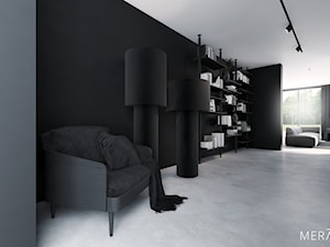 Projekt mieszkania / Gdańsk - Duży biały czarny hol / przedpokój, styl minimalistyczny - zdjęcie od Merapi Architects