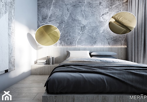 Projekt mieszkania / Warszawa Wilanów - Mała szara sypialnia, styl minimalistyczny - zdjęcie od Merapi Architects