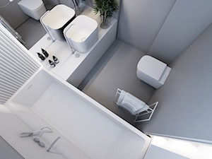 Projekt mieszkania / Warszawa Wilanów - Mała bez okna łazienka, styl minimalistyczny - zdjęcie od Merapi Architects