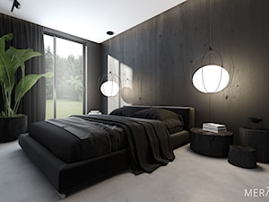 Projekt mieszkania / Gdańsk - Średnia czarna sypialnia, styl minimalistyczny - zdjęcie od Merapi Architects