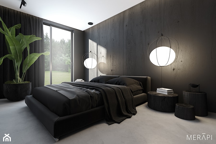 Projekt mieszkania / Gdańsk - Średnia czarna sypialnia, styl minimalistyczny - zdjęcie od Merapi Architects