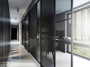 Projekt domu / Sztokholm - Duży czarny szary hol / przedpokój, styl minimalistyczny - zdjęcie od Merapi Architects