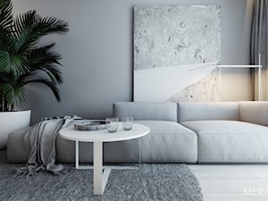 Projekt mieszkania / Warszawa Wilanów - Mały szary salon, styl minimalistyczny - zdjęcie od Merapi Architects