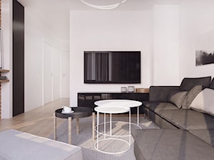 019_18 - Średni biały czarny salon, styl nowoczesny - zdjęcie od NOVOO studio