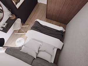 017_18 M24 - Średnia biała czarna sypialnia, styl nowoczesny - zdjęcie od NOVOO studio