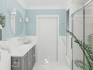 Łazienka z błękitem w roli głównej - zdjęcie od FANAJŁO Home Design Decor