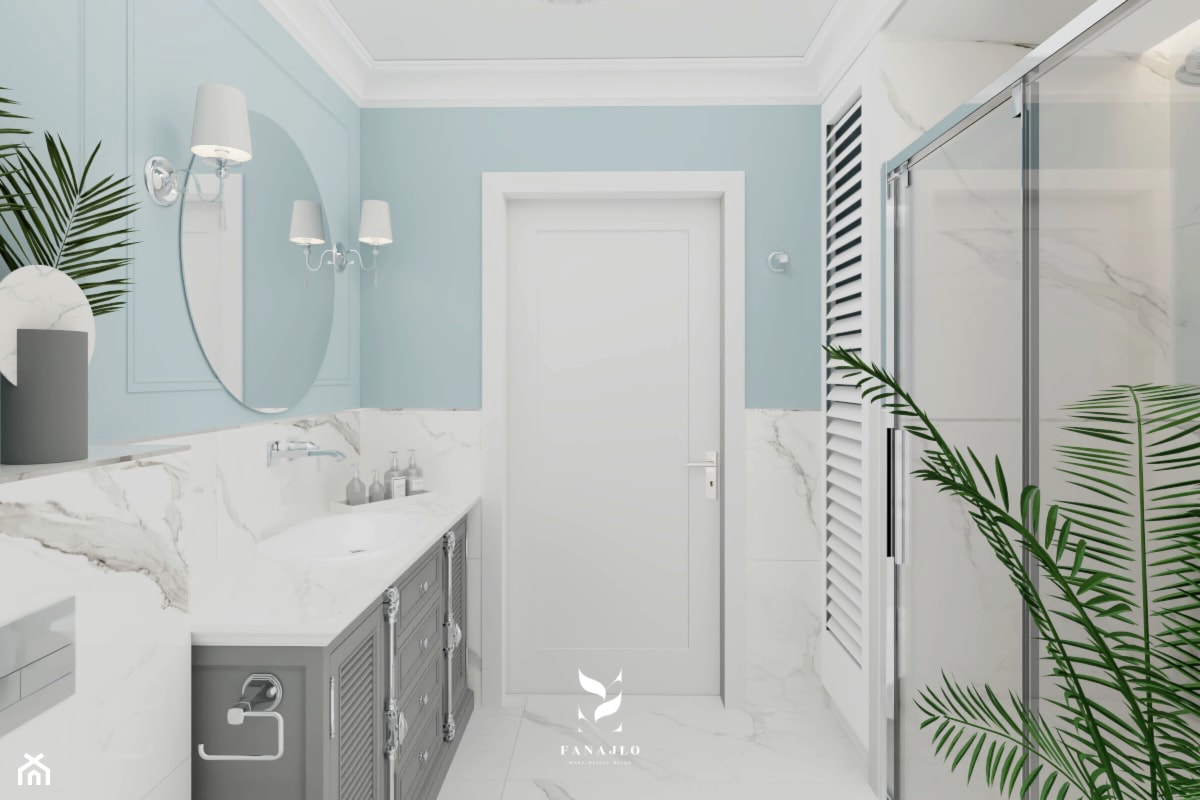 Łazienka z błękitem w roli głównej - zdjęcie od FANAJŁO Home Design Decor - Homebook