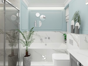 Łazienka w stylu Hamptons w błękicie