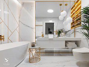 Luksusowa łazienka w bieli i złocie