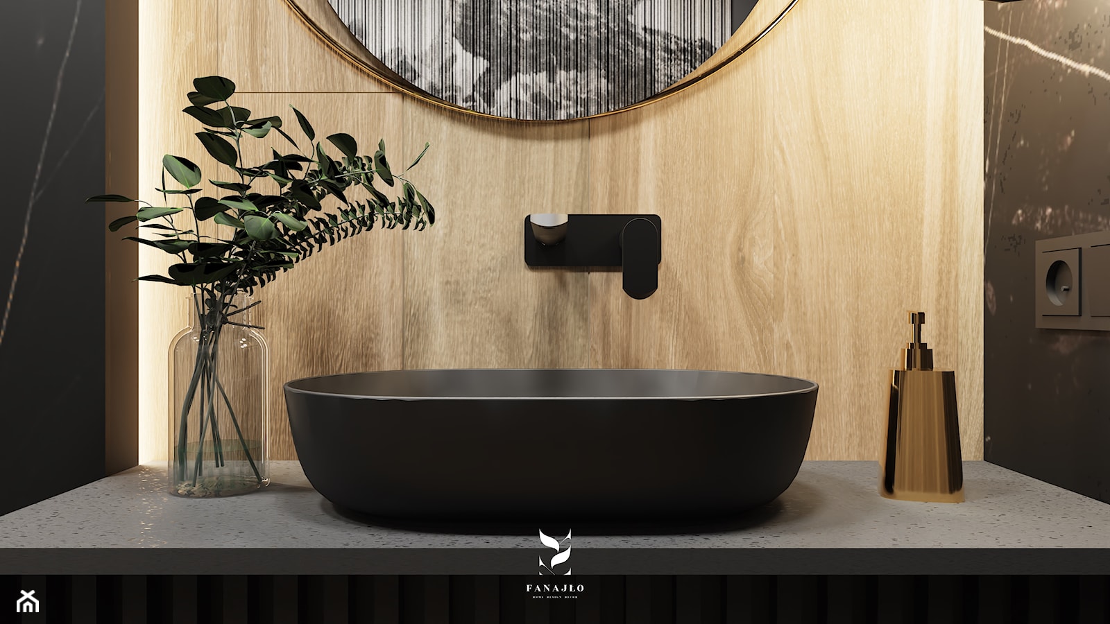 Nowoczesna łazienka w odcieniach czerni - zdjęcie od FANAJŁO Home Design Decor - Homebook