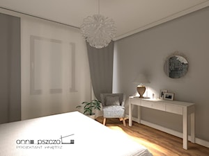 Sypialnia / wariant drugi - Średnia szara sypialnia, styl nowoczesny - zdjęcie od Anna Pszczoła - Aranżacja Wnętrz