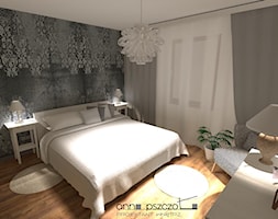 Sypialnia / wariant drugi - Średnia biała sypialnia, styl nowoczesny - zdjęcie od Anna Pszczoła - Aranżacja Wnętrz - Homebook