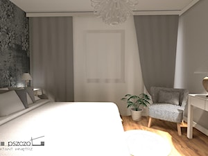 Sypialnia / wariant drugi - Mała szara sypialnia, styl nowoczesny - zdjęcie od Anna Pszczoła - Aranżacja Wnętrz