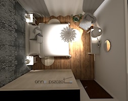 Sypialnia / wariant drugi - Średnia szara z biurkiem sypialnia, styl nowoczesny - zdjęcie od Anna Pszczoła - Aranżacja Wnętrz - Homebook