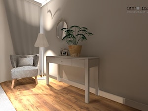 Sypialnia / wariant drugi - Mała beżowa sypialnia, styl nowoczesny - zdjęcie od Anna Pszczoła - Aranżacja Wnętrz
