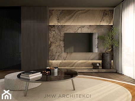 Aranżacje wnętrz - Salon: BROWN APARTMENT - JMW Architekci . Przeglądaj, dodawaj i zapisuj najlepsze zdjęcia, pomysły i inspiracje designerskie. W bazie mamy już prawie milion fotografii!