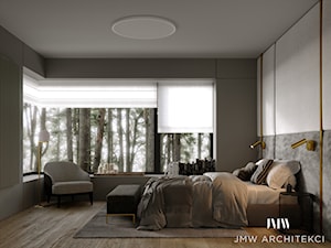 WOKOŁO LAS - Średnia czarna sypialnia - zdjęcie od JMW Architekci