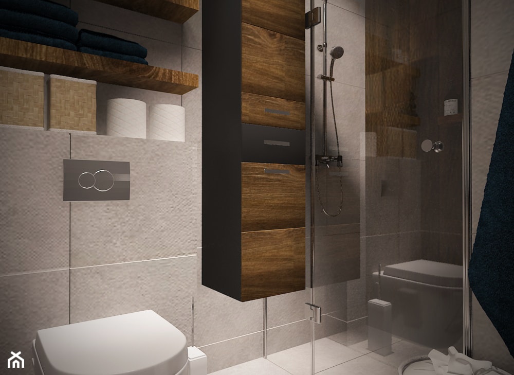 Mała funkcjonalna łazienka - zdjęcie od Izabela Jurkiewicz Projektowanie Wnętrz - Homebook