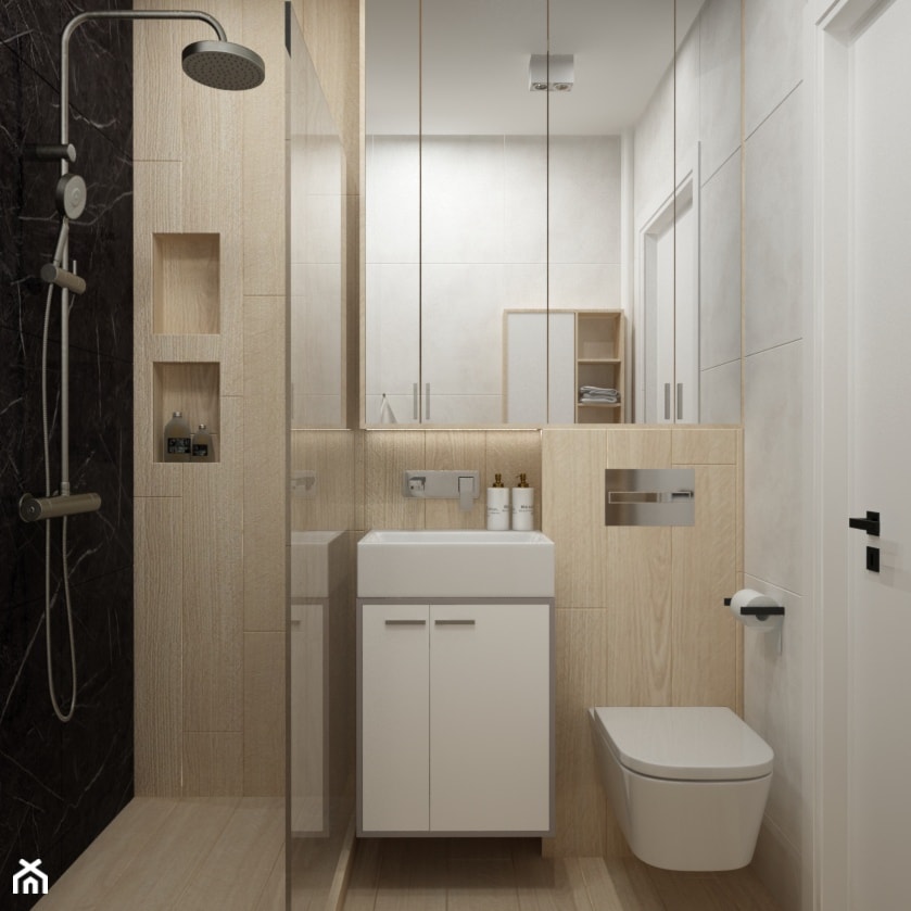 Łazienka - widok na umywalkę - zdjęcie od Izabela Jurkiewicz Projektowanie Wnętrz - Homebook