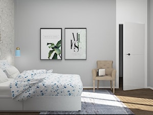DOM W BAŻYNACH - SYPIALNIE DLA CÓREK - Średnia biała szara sypialnia, styl rustykalny - zdjęcie od Izabela Jurkiewicz Projektowanie Wnętrz