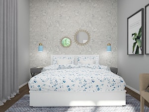 DOM W BAŻYNACH - SYPIALNIE DLA CÓREK - Mała szara sypialnia, styl rustykalny - zdjęcie od Izabela Jurkiewicz Projektowanie Wnętrz