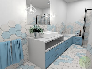 Łazienka na poddaszu"Niebiesko Mi" - zdjęcie od FZ DESIGN