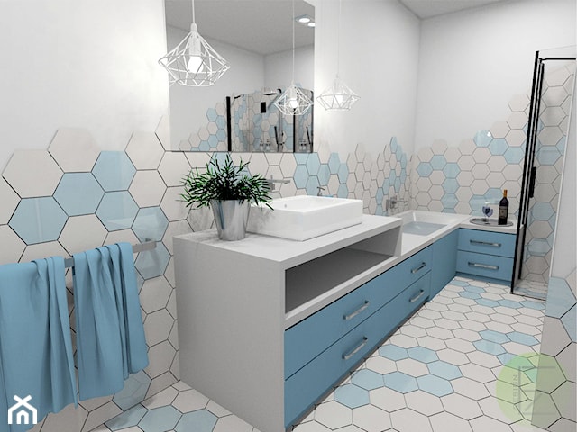Projekt łazienki "Niebiesko Mi"