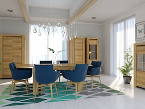 Duża szara jadalnia jako osobne pomieszczenie, styl tradycyjny - zdjęcie od StudioS13 - pracownia architektury wnętrz