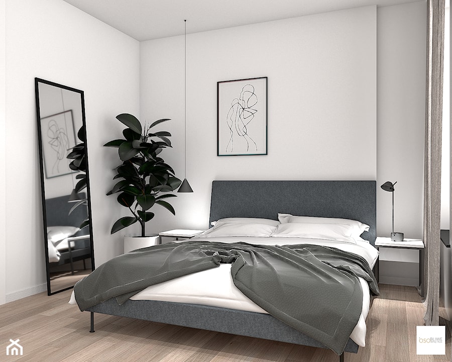 na Żoliborzu - Średnia biała sypialnia, styl skandynawski - zdjęcie od Vosa Studio