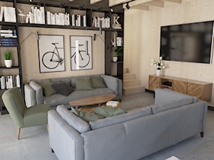 Nowoczesna stodoła - Salon, styl minimalistyczny - zdjęcie od Moble.Projekt